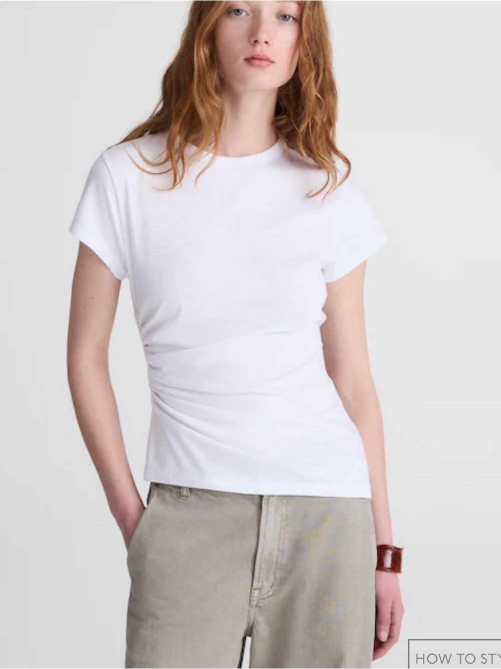 MADEWELL XXS Asymmetric Ruched Tee in Allday Jersey NZ390‎ $60